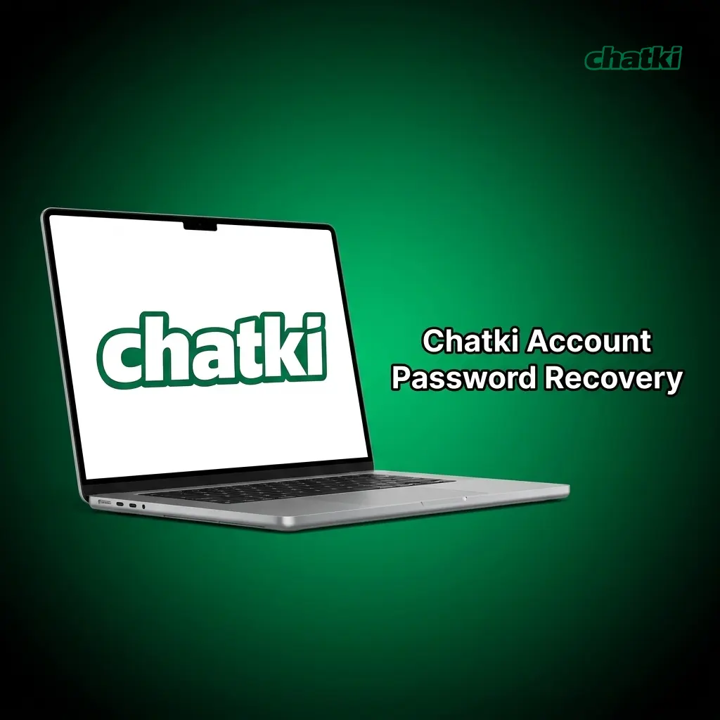 Chatki account password recovery steps showing login page forgot password link and email reset process
